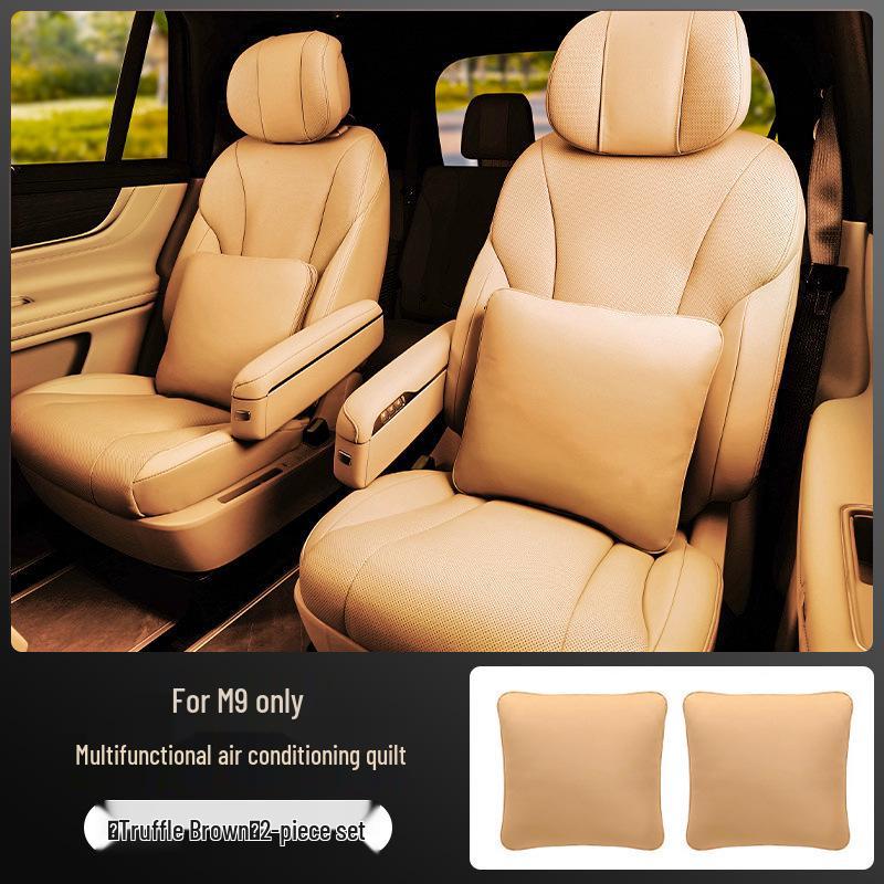 Dual-Use AITO M9 Car Cushion & Blanket with High-Grade Lumbar Support
