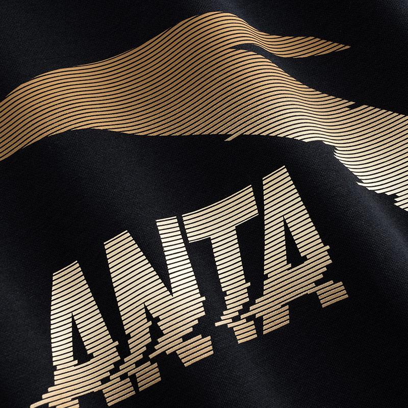 Anta Big Logo Casual Fashion Sports Versatile Campus Commuting Loose Comfortable Fleece Thick Warm Pullover Sweatshirt Men sweatshirt 952548702-4