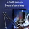 RGB Touch Button USB Condenser Gaming Microphone with Boom Arm Stand for Cross-Border Live Singing