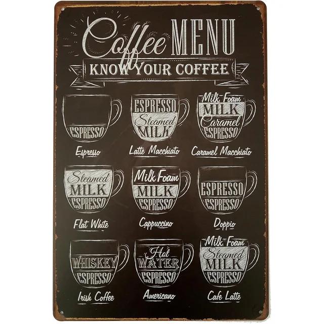 Vintage Drink Coffee Metal Tin Sign  Wall Decoration Plaque for Man Cave Home Cafe Garden Club Bar  Retro Iron Art Poster
