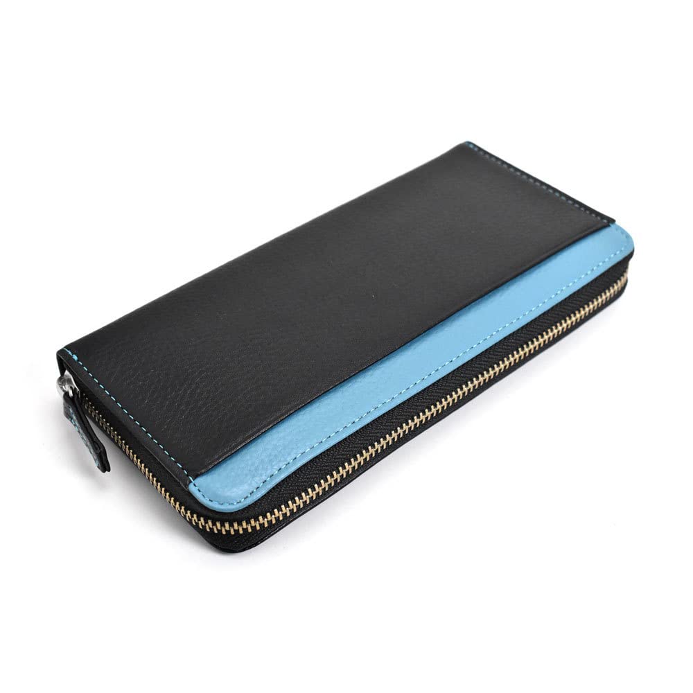 Prairie 1957 NewPeople Men's Zip-Around Long Wallet in BlackBlue