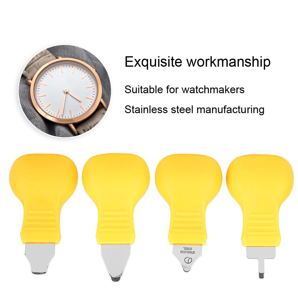 4pcs Stainless Steel Watch Pry Watch Case Remover Watch Repair Tool Accessory