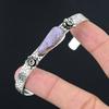 Pear Natural Purpurite Wedding Flower Unique Boho Bangle Jewelry Sterling Silver