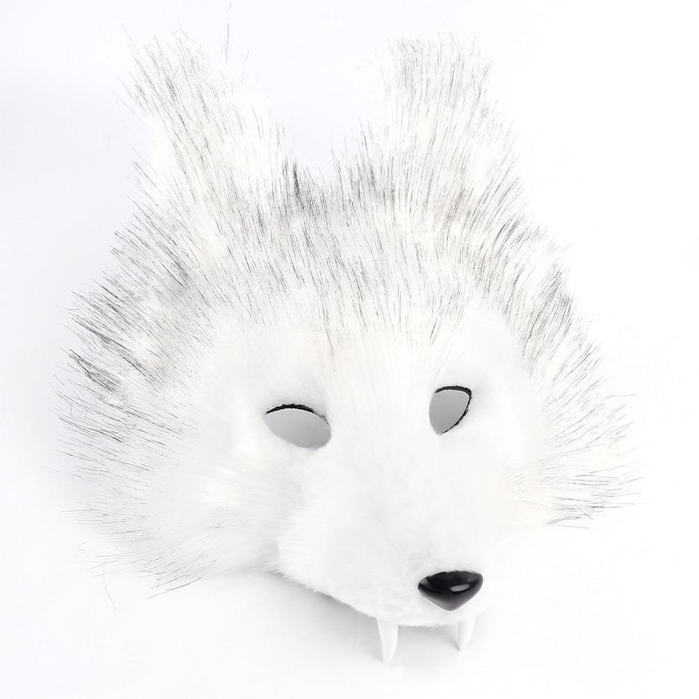 Halloween Wolf Mask Plush Tail Accessory Kit Simulation Animal Roleplay Costume Props Party Masquerade Decoration Set