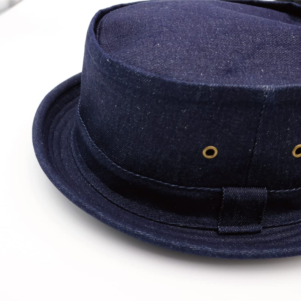 SWINGPLUS Pork Pie Terrapin Solid Canvas Hat, Simple, Fabric, All-Season, Men's (Indigo)