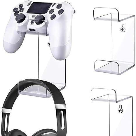 Transparent Acrylic Wall Mounted Controller Headphone Display Stand Video Game Controller Stand Game Controller Bracket One Size
