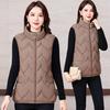 Gilet invernale da donna, imbottito, spesso, con collo alto, protezione per il collo, senza maniche, chiusura con cerniera