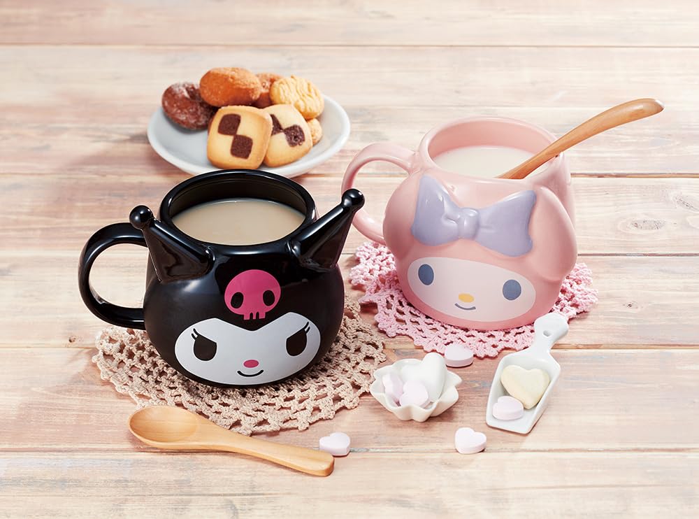 Skater Ceramic Mug 390ml Kuromi Sanrio Die-cut CHMGD4-A