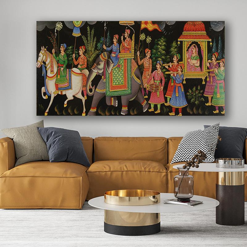 Retro Ancient Royal Canvas Prints And Paintings of Royal March of King and Queen for Home Decor Living Room Restaurant and Gift