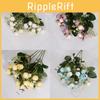 Small Rose Simulated Bouquet Multi Head Flower Bud Wedding Hotel Home Decoration