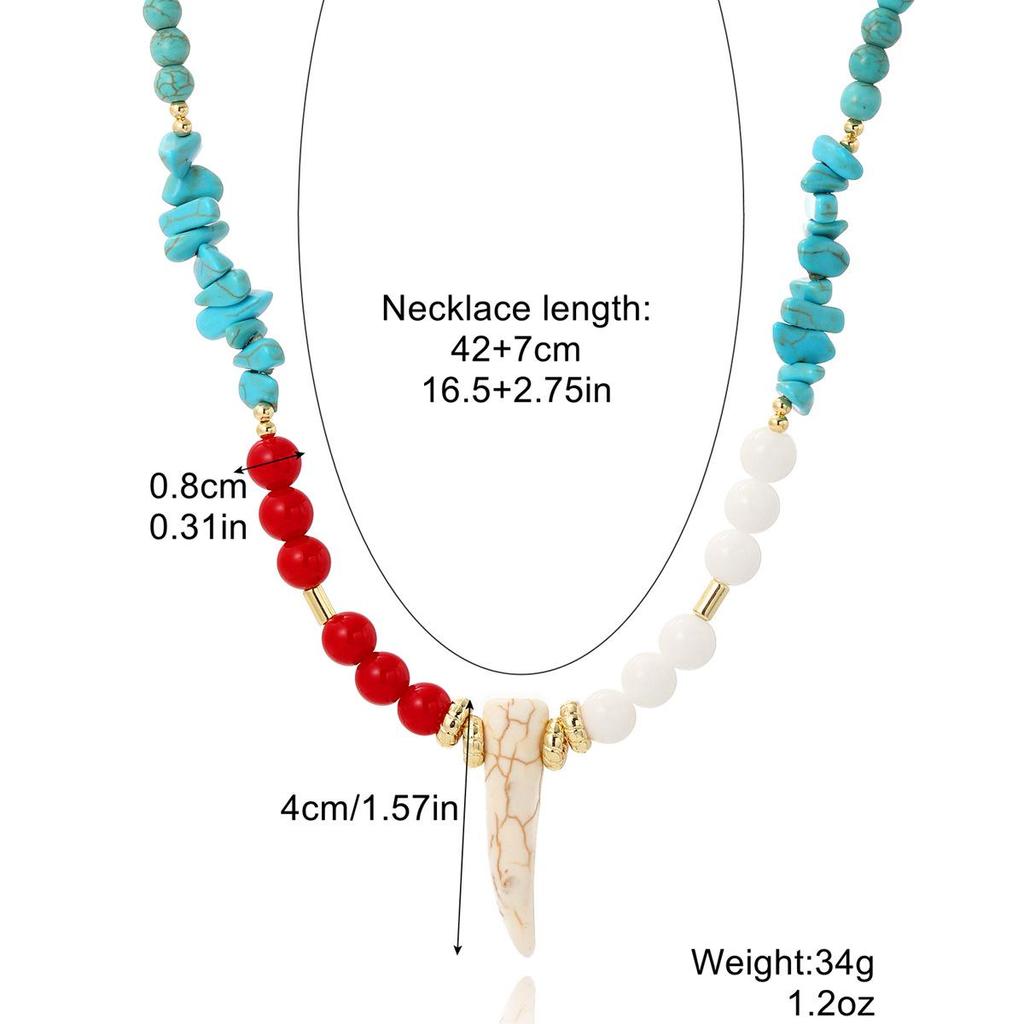 Retro Turquoise Bohemian Ethnic Necklace for Women