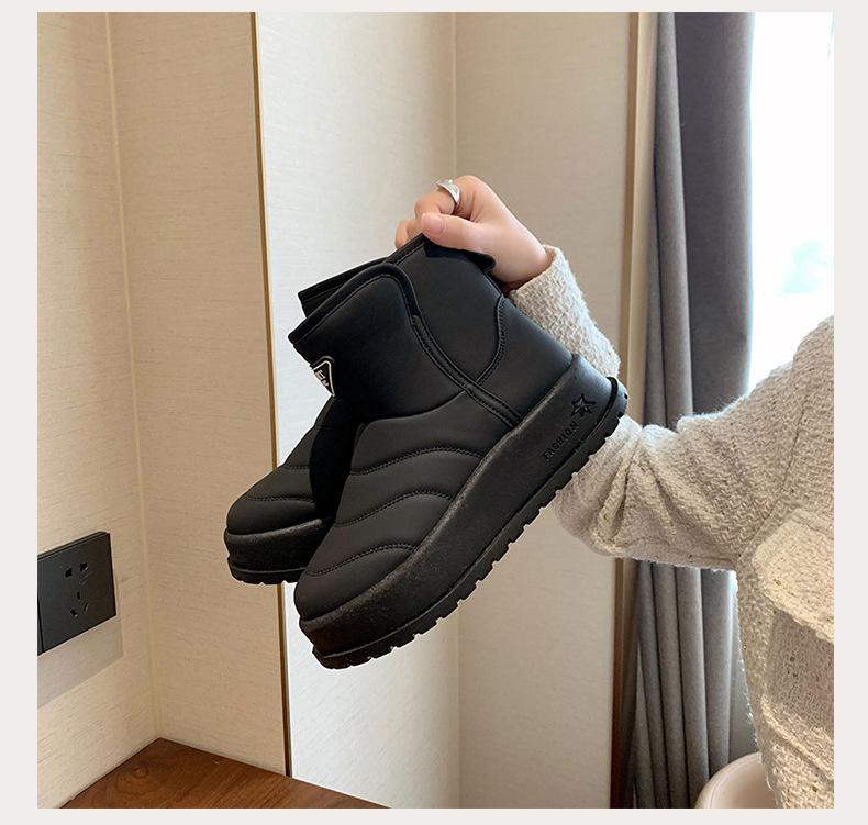 Women's 2024 Winter Velvet High-Top Snow Boots - Warm, Stylish Korean Casual Shoes (Model KT2822)