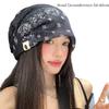 Large Head Circumference Stacked Hat Ethnic Style Beanies Cap Pullover Hat  for Women and Girl