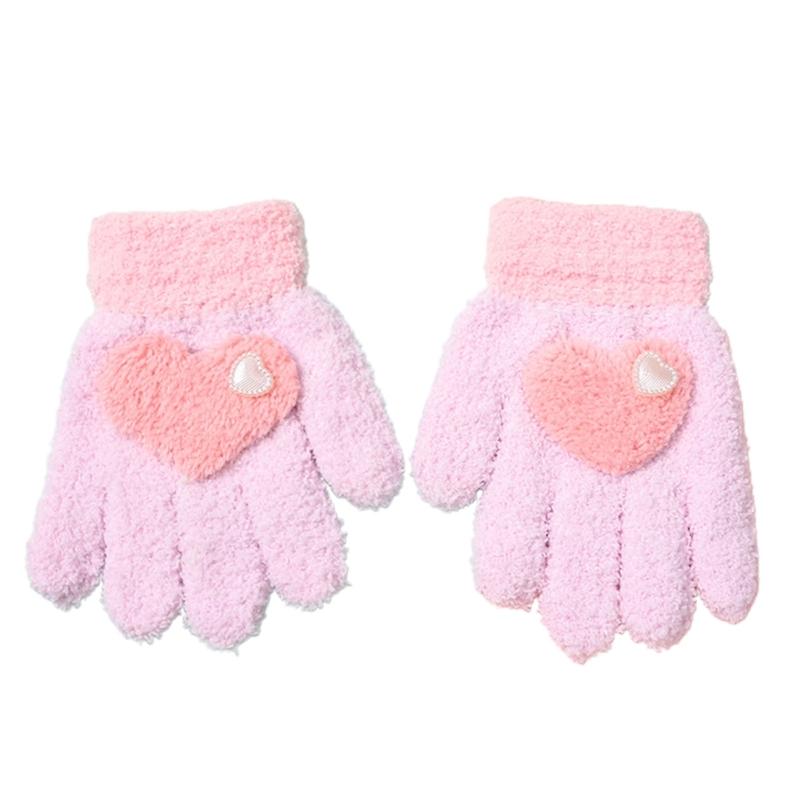 Soft Comfortable Winter Mittens for Kids Knitted Gloves Cute Cartoon Pattern Kindergarten Gloves Comfortable Wearing