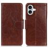 For iPhone 16 Plus Case Nappa Texture Split Leather Wallet Folio Flip Phone Cover
