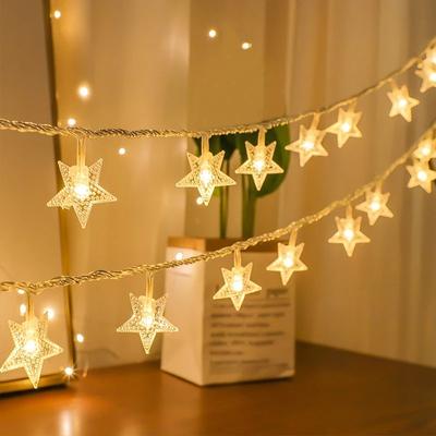 Full Star Five Pointed Star LED Color Light String Remote Control Battery Box Courtyard Light