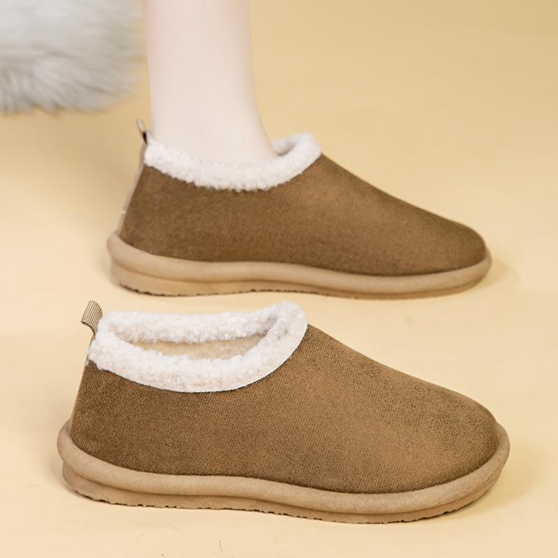 Birkenstock cotton slippers autumn and winter new retro flat-bottomed velvet warm bag head fluffy cotton slippers