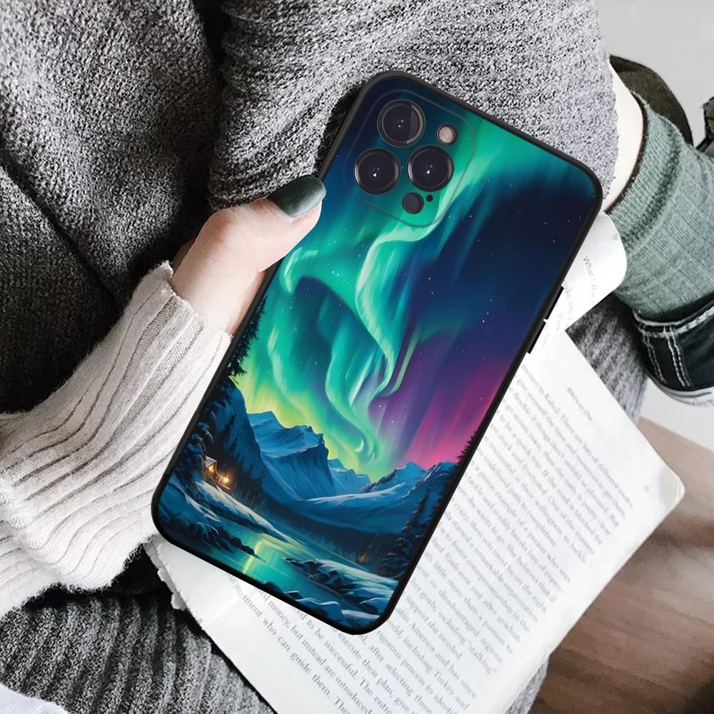 Beautiful Northern Lights Phone Case For IPhone 16 15 8 7 6 6S Plus X SE XR XS 14 11 12 13 Mini Pro Max Mobile Case