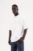 Men's Oversized T-shirt with Embroidered Metallic Logo – Interlock Machinist – Ecru S