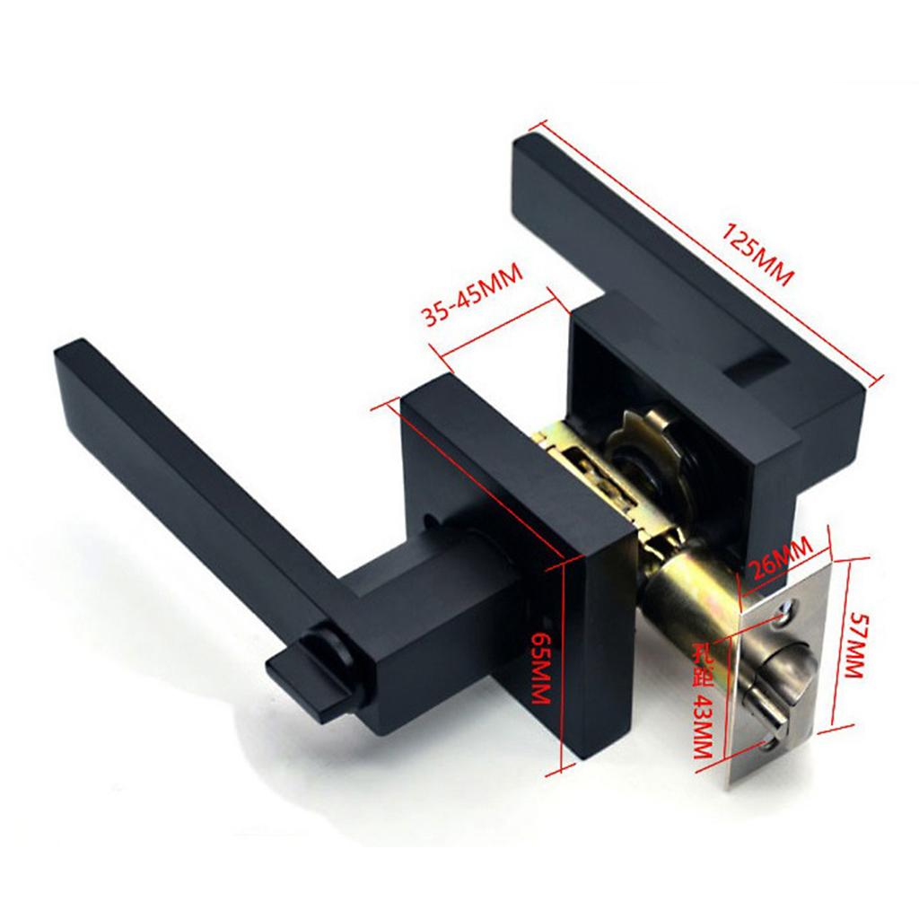 Contemporary Square/Round Privacy Lever Door Handle Easy to Open Locking Lever for Bedroom or Bathroom Heavy Duty