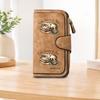 Cat themed long zipper wallet suitable for reading and drinking tea large capacity card holder unisex clutch bag stylish zippered coin purse daily