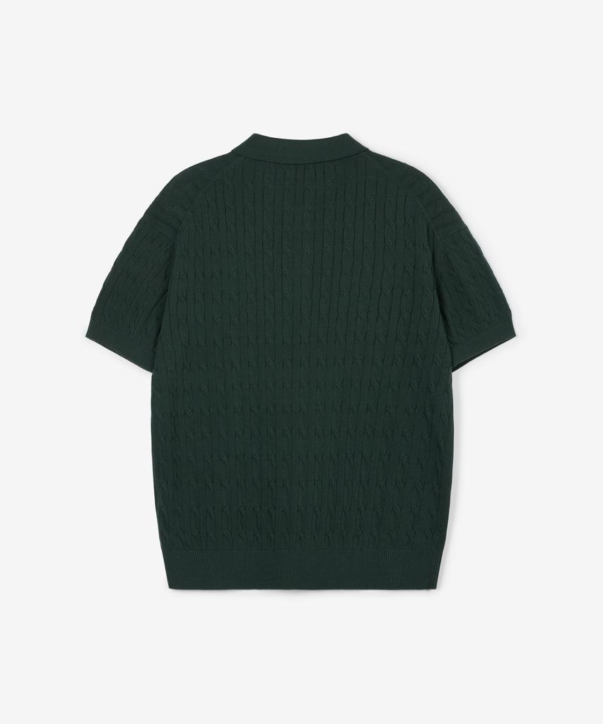 Tienjiti W Cable Polo Washable Knit (Green) Tnsw6E206E2