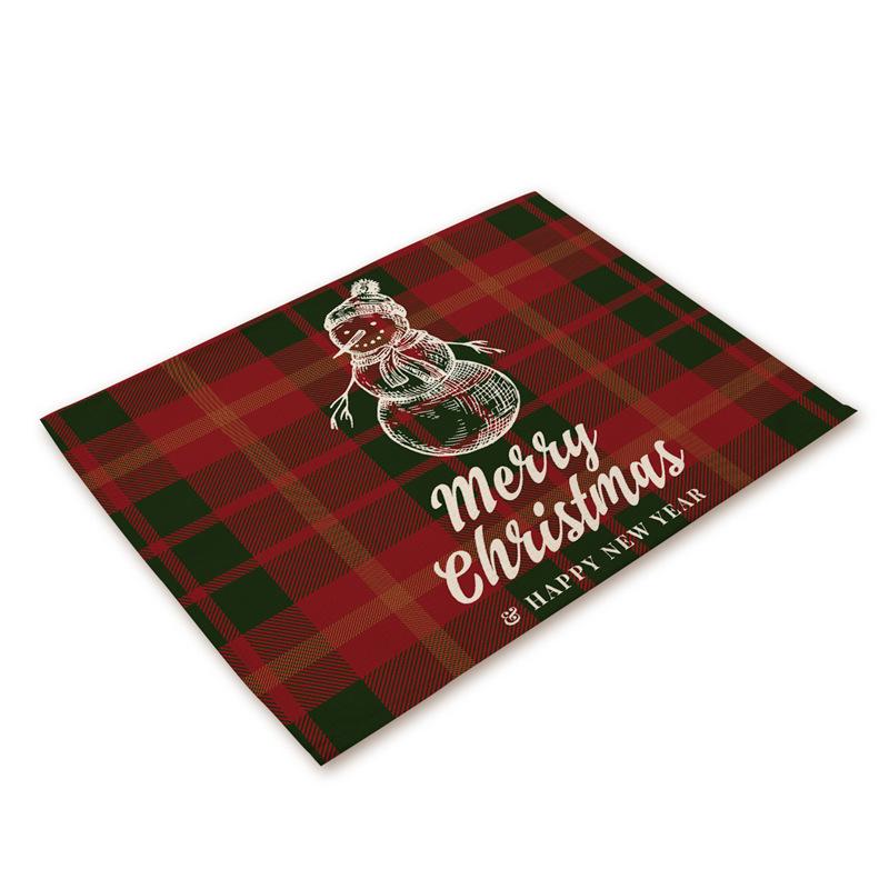 Western Style Stain-Proof Linen Placemat - Heat-Insulating and Decorative Christmas Table Mat
