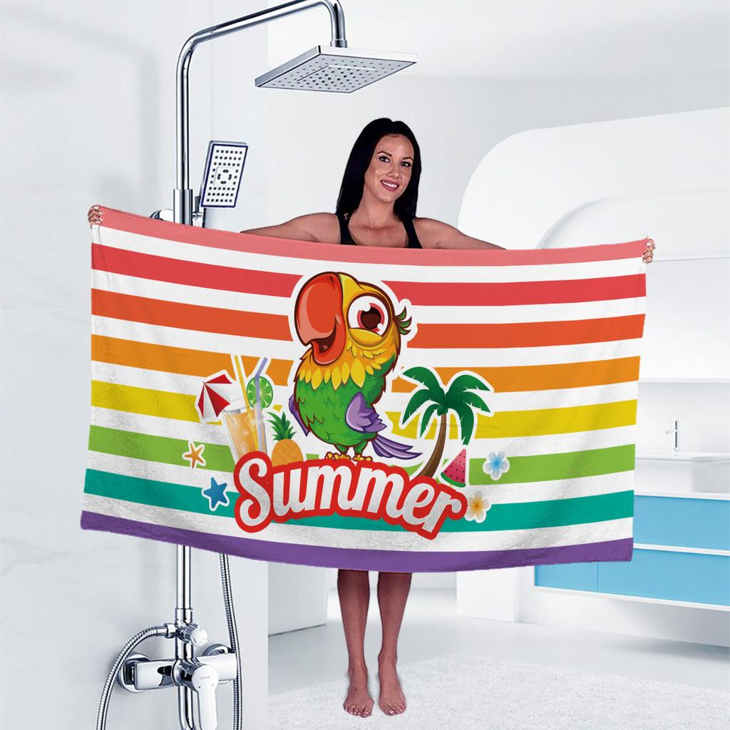 1pc parrot Print towel Sports Quick-Drying Super Absorbent Camping Towel Super Soft Lightweight Gym Swimming Yoga Beach Towel