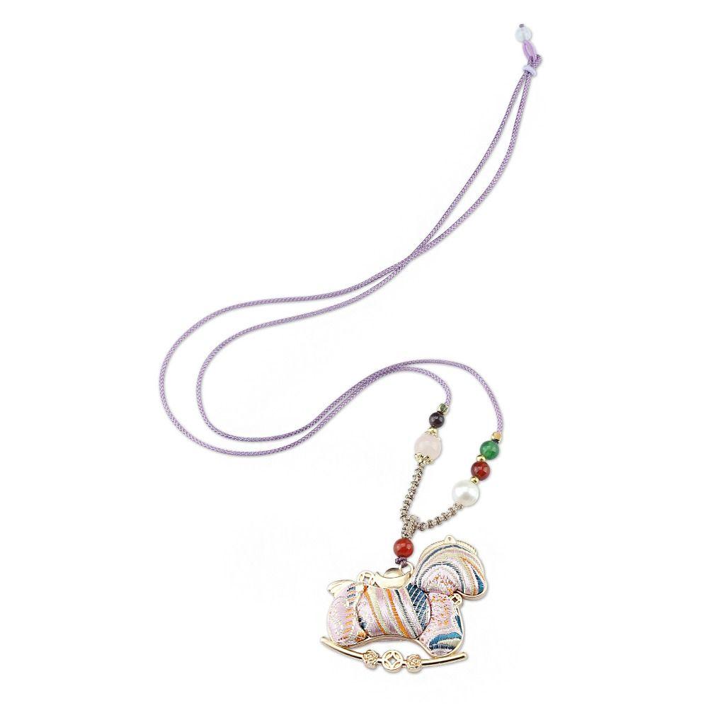 Ancient Style New Chinese Style Necklace Hanging Rope Beads Horse Pendant Women