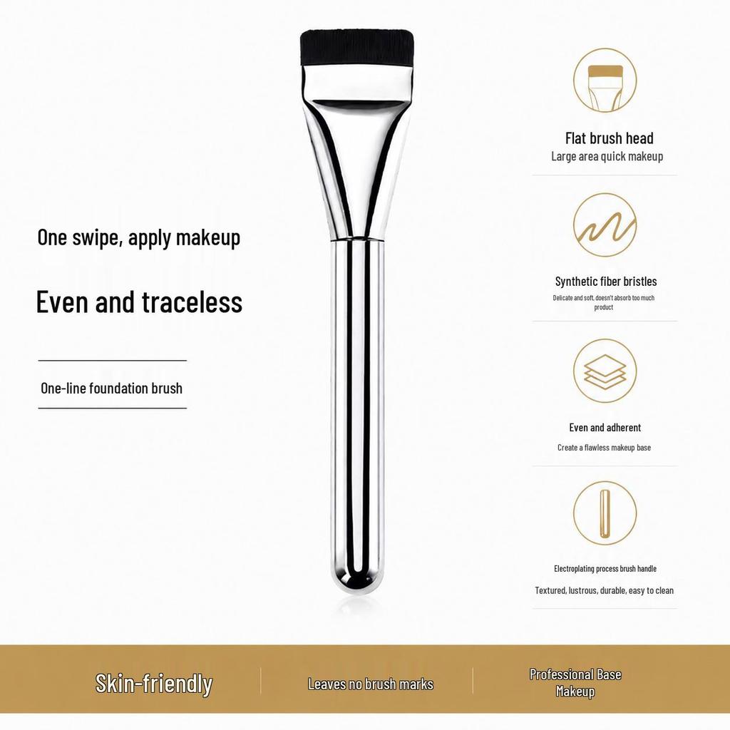 Ultra-thin Flat Head Foundation Brush, Seamless Makeup Application, No Caking, Multi-use Foundation & Concealer Beauty Brush