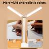 LED Double-head Desk Lamp USB Charging Eye Protection Lights Dimmable Foldable Reading Light with Pen Holder For Office