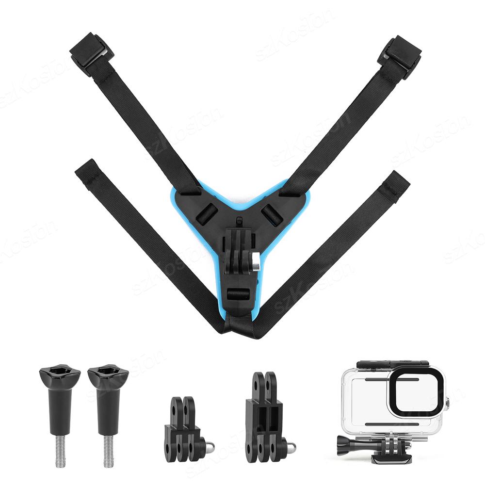 Motorcycle Helmet Chin Strap Mount For GoPro Hero 12 11 10 9 8 Insta 360 X3 GO 3 Xiaomi Yi SJCAM DJI Action 3 4 Accessories