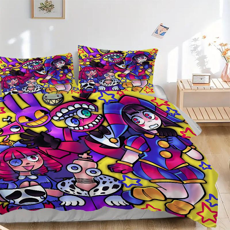 3Pcs Colorful Cartoon Characters Bedding Sets For All Sizes New 3D Printed Bed Cover Comforter Duvet Cover Pillowcase Bedroom Decoration