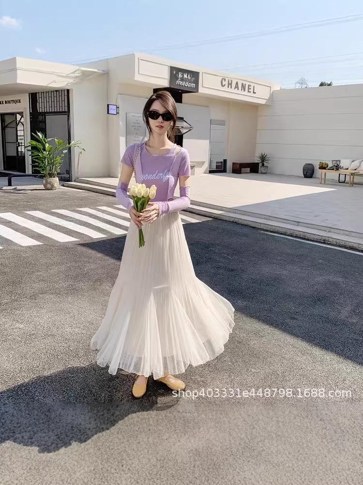 Women's 2025 Summer High Waist Mesh Patchwork Fishtail Skirt - Slimming, Mid-Length, Versatile.