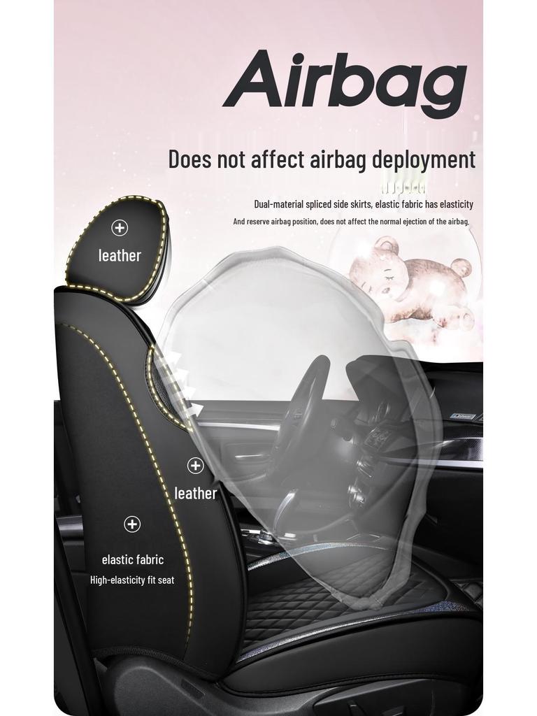 Universal Full Leather Car Seat Cover – All-Season, Cute Design, Full Surround Fit