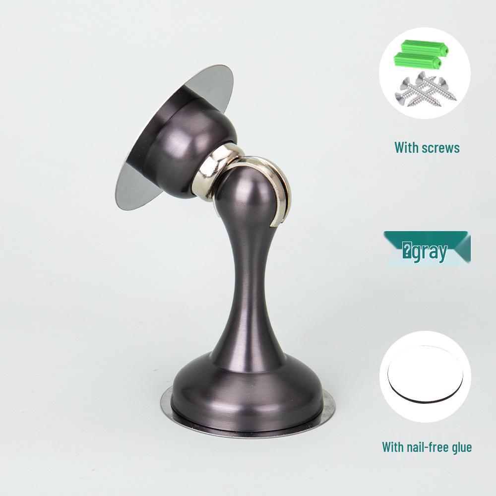 Stainless Steel Silent Magnetic Door Stopper - No-Drill, Anti-Collision for Hotel & Bedroom