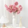 1PC Rose Pink Silk Bouquet 54cm Peony Artificial Flower 5 Heads Bud Bride Wedding Decor Home Room Decoration Artificial Flowers