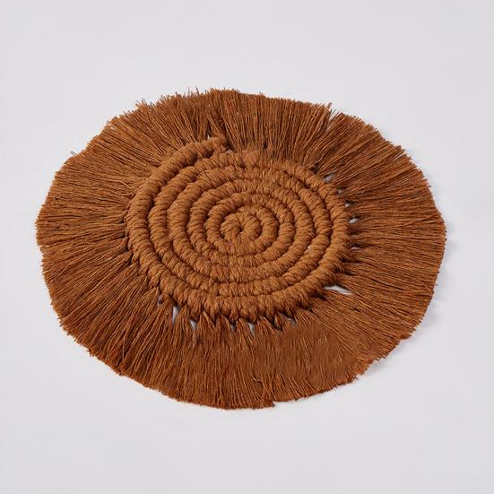 Cup Mat Highly Absorbent Braided Drink Coaster Solid Color Heat-Resistant Reusable Woven Coaster Cup Pad