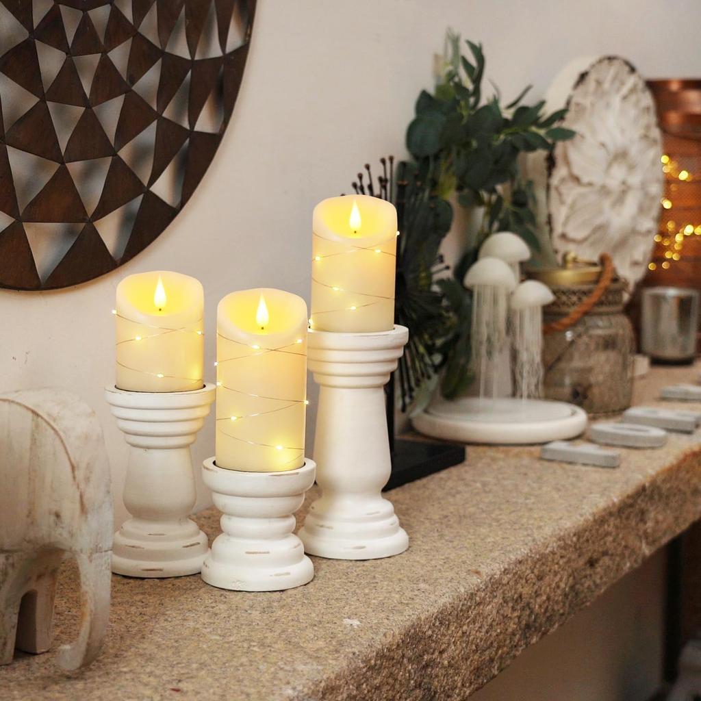 3Pcs Flameless Led Candle With Remote For Home Christmas Party Wedding Decoration Electronic Battery-Power Tealight Wax Candles