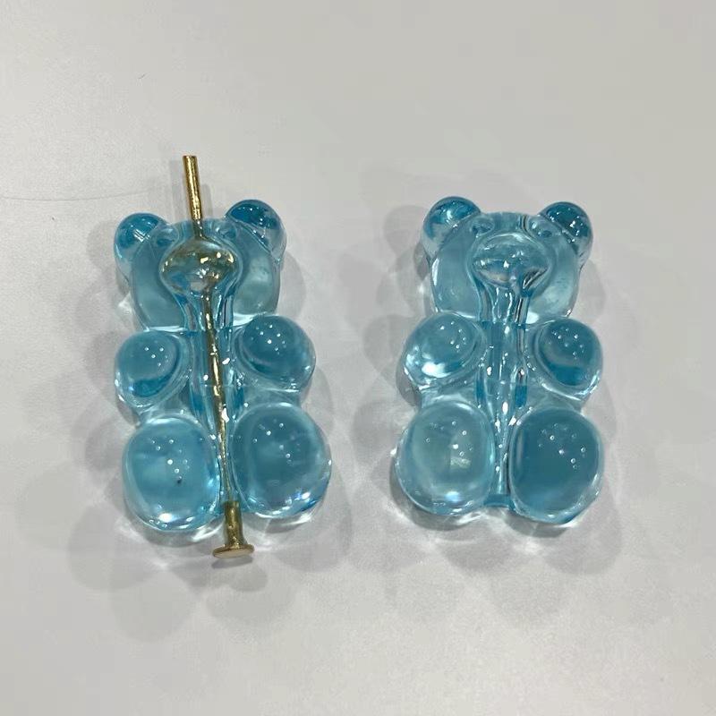 316 Multi-color Transparent Acrylic Bear Beads for DIY Hair Ties, Phone Chains, Bag Chains, and Accessories
