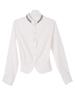Women's 2025 Autumn White French Shirt: Elegant, Slimming, Waist-Cinching, Casual Stand-Up Collar Top
