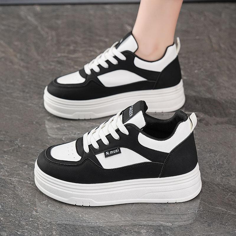 Muffin thick-soled heightening sports shoes casual board shoes women's 2026 autumn new versatile dad shoes