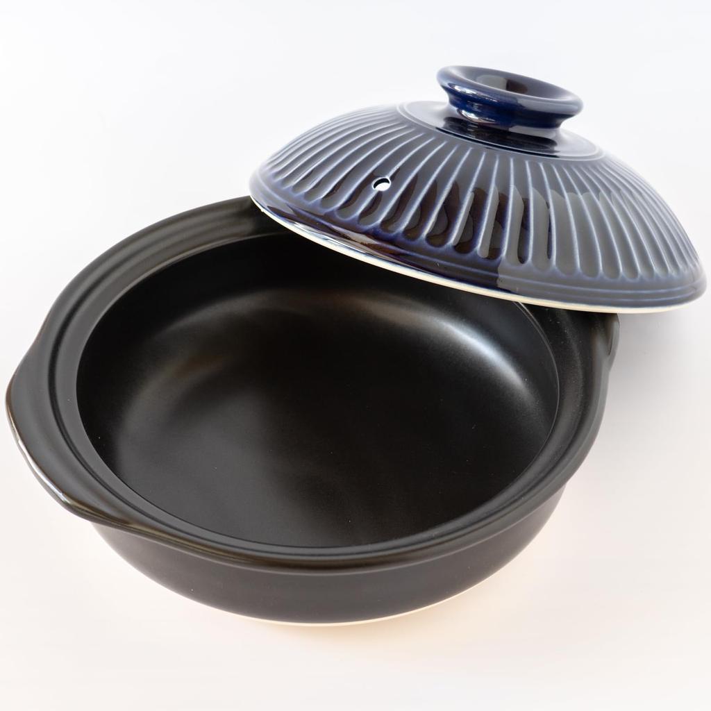 [2025, Authentic] Ginpo Touki Banko Ware Ginpo Chrysanthemum Earthenware Pot, No. 8, for 2, Lapis Lazuli Glaze, Blue, Made In Japan, 46081