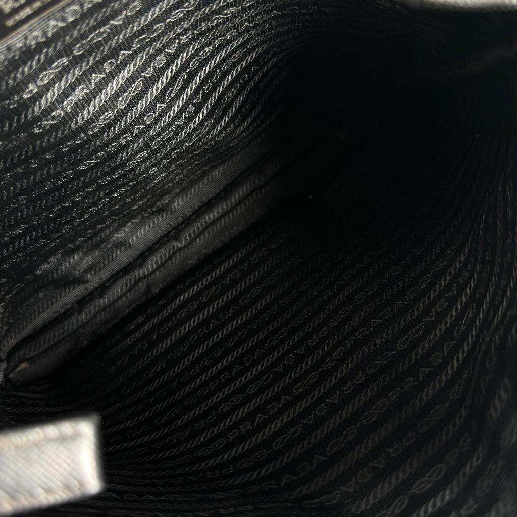 PRADA Triangular logo Shoulder Bag black unisex used