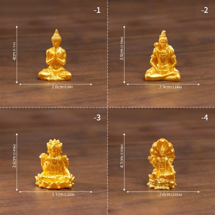 Small Resin Sakyamuni Figurines Decorative Ornament Mini Buddhas Statues Miniature Buddhas Sculptures Home Garden Decors