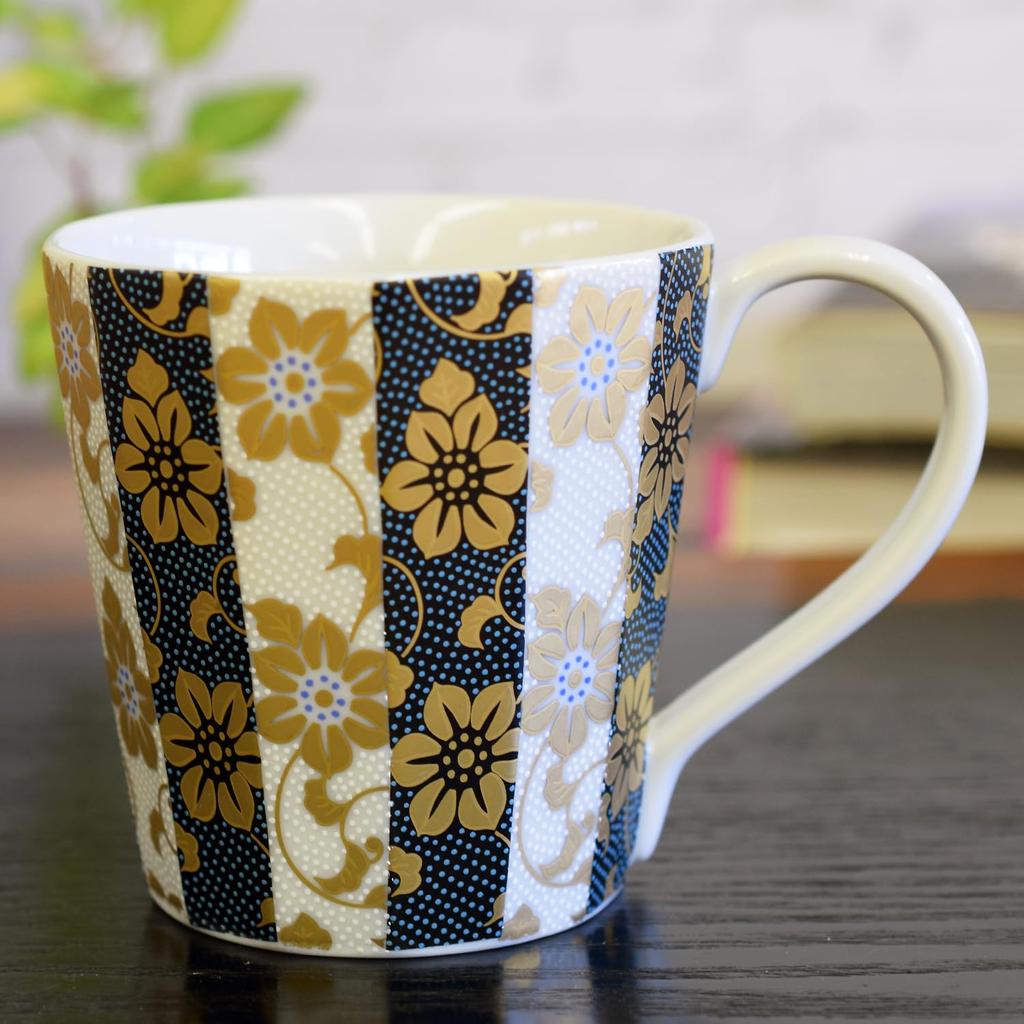 Mug Stylish Tableware Kutani Ware Blue Grain White Grain Tetsusen Pattern Pottery Luxury Brand Made In Japan