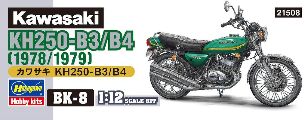 Hasegawa Motorcycle Series Kawasaki Plastic Model Kit BK8 1/12 KH250-B3/B5