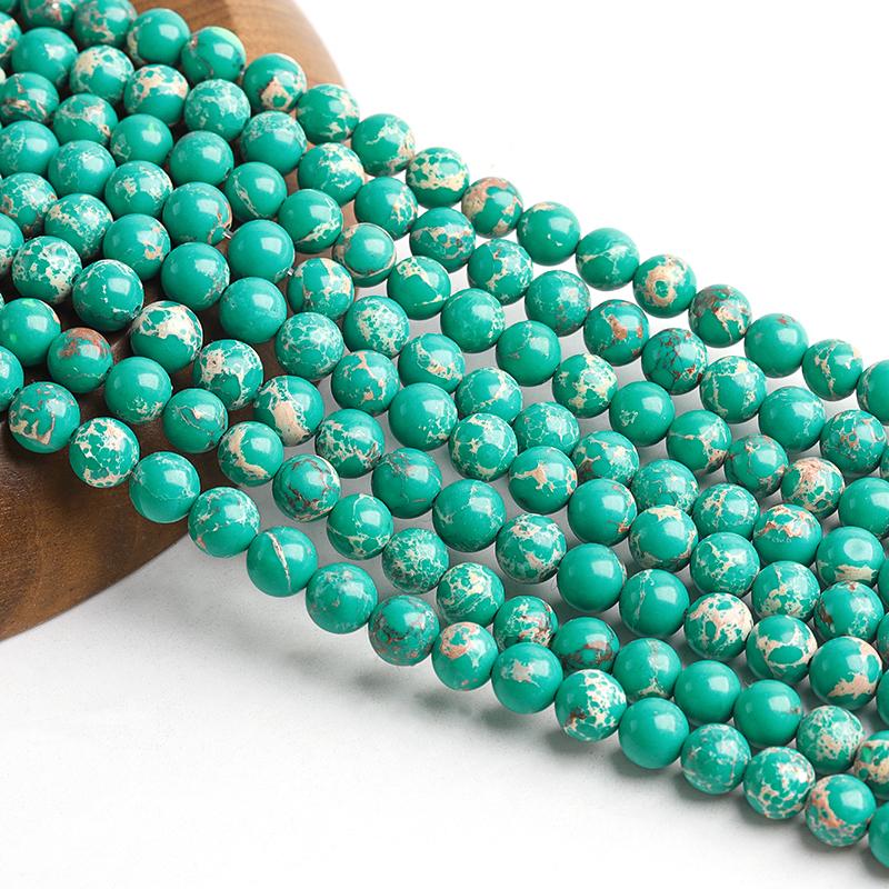 6/8/10mm Emperor Stone Beads For Jewelry Making Loose Spacer Round Imperial Beads DIY Bracelet Necklace Jewelry Charms Crafts