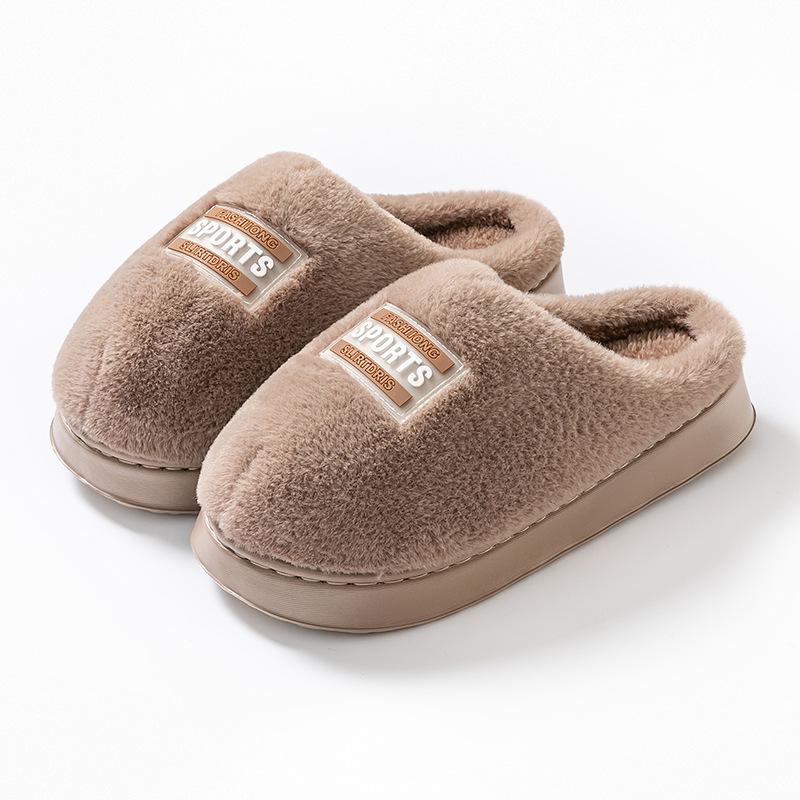 Autumn and Winter Simple Cotton Shoes Indoor Home Velvet EVA Sole, Couple Thick-soled Warm Cotton Slippers