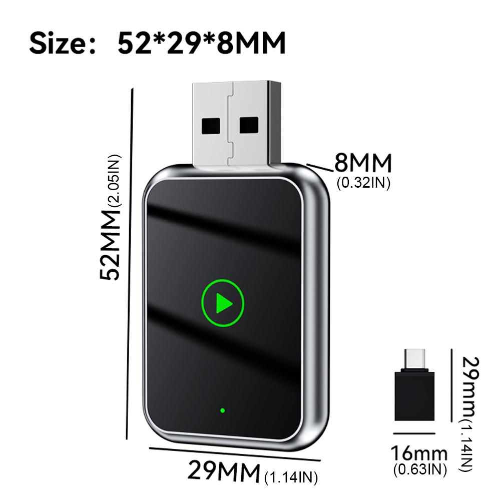 2 in 1 Wireless CarPlay Android Auto Adapter Convert Plug & Play WiFi Fast Connect Mini Auto Box Smart Dongle for iPhone Android